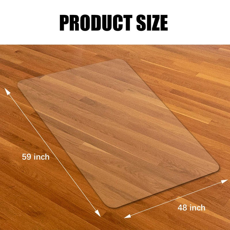 Kuyal Clear Chair Mat, Hard Floor Use, 48" X 59" Transparent Office Home Floor Protector mat Chairmats (48" X 59" Rectangle) - Image 5